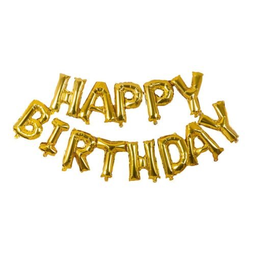 بهجة الميلاد الذهبي - بالونات هيليوم باللون الذهبي ، مع أحرف HAPPY BIRTHDAY